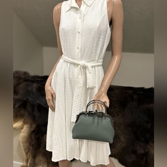 Handmade Genuine Premium Togo Leather Top Handles Bag/ Crossbody & 2 Chains - Picture 4 of 16